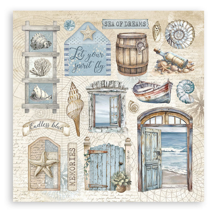 Stamperia Silent Sea Stickers 4pc