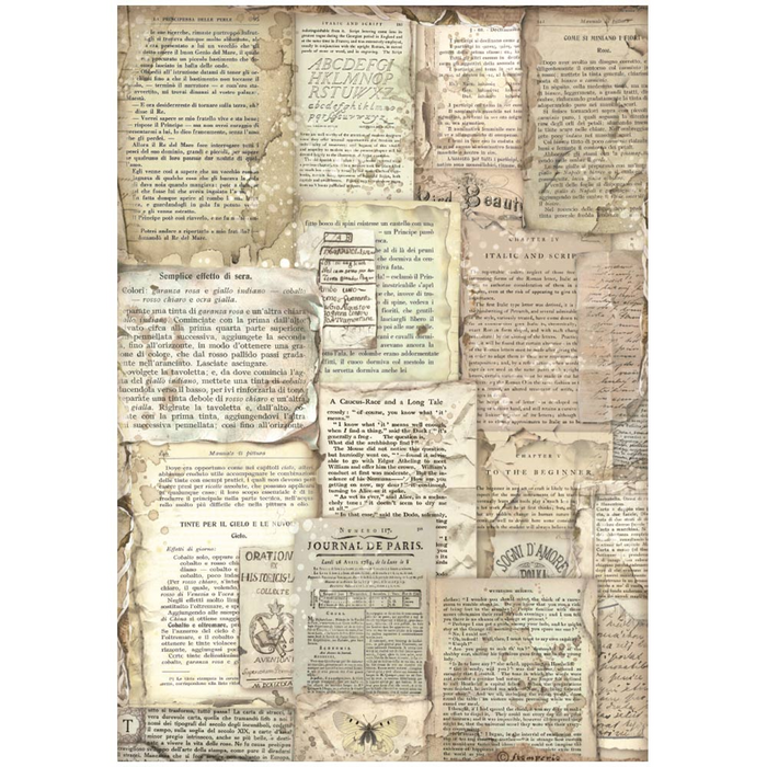 Stamperia Vintage Library A4 Rice Paper Selection Pack
