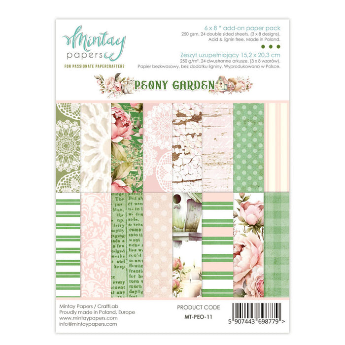 Mintay Paper Peony Garden 6" x"8 Add-On Paper Pad