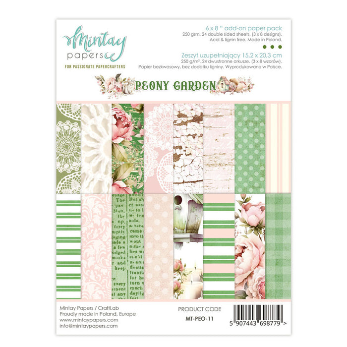 Mintay Peony Garden 6" x"8 Paper Pad