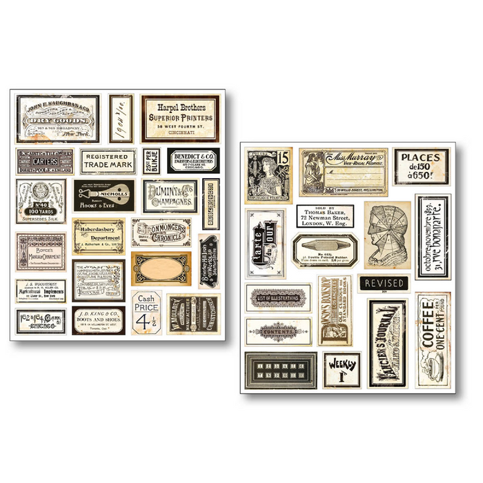 Ciao Bella Vintage Scripts Sticker Set 10pc