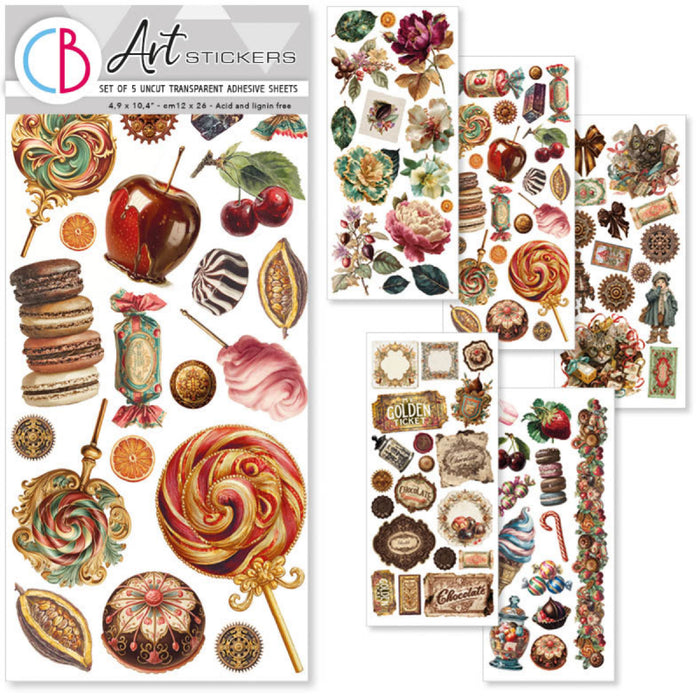 Ciao Bella Paper Chocolate Wanderlust Art Transparent Stickers 5pc