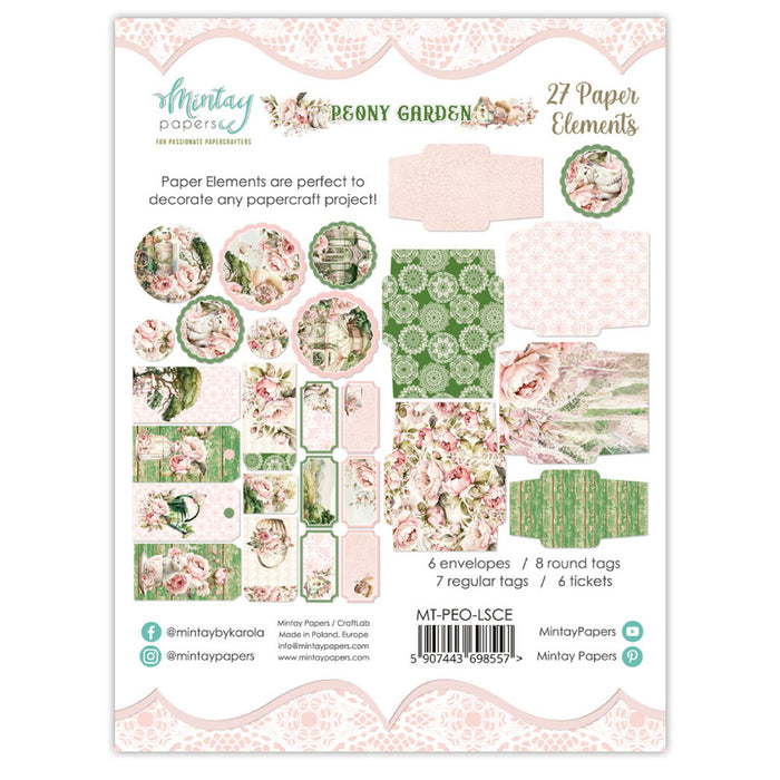 Mintay Paper Peony Garden Tags
