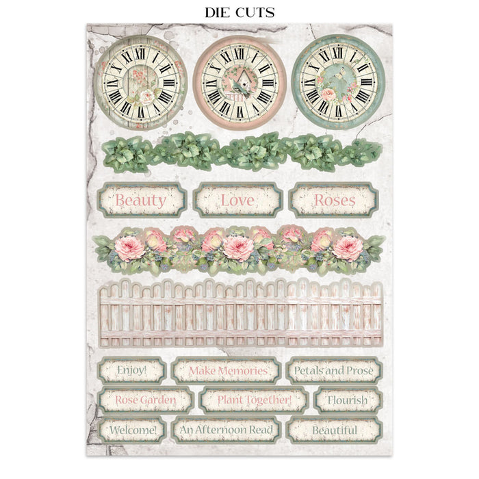 Stamperia House Of Roses Junk Journal Stickers Cut-outs Backgrounds