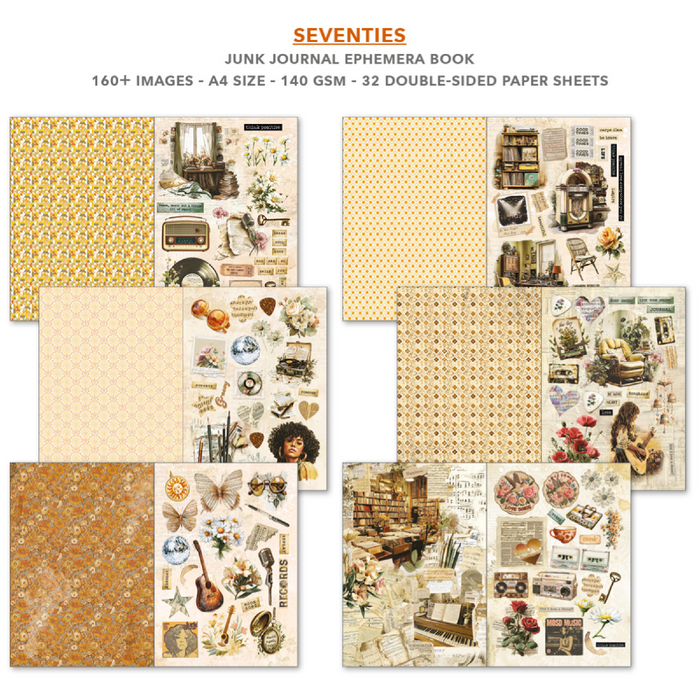 Ciao Bella Paper Seventies A4 Junk Journal & Ephemera Book