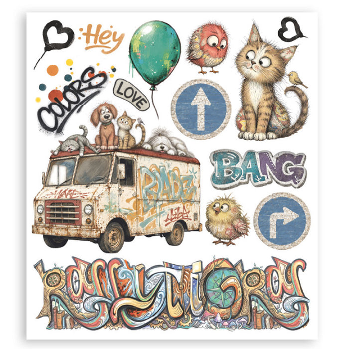 Stamperia Paper Furry Friends 2 Rub On Transfers - Assorted Pack