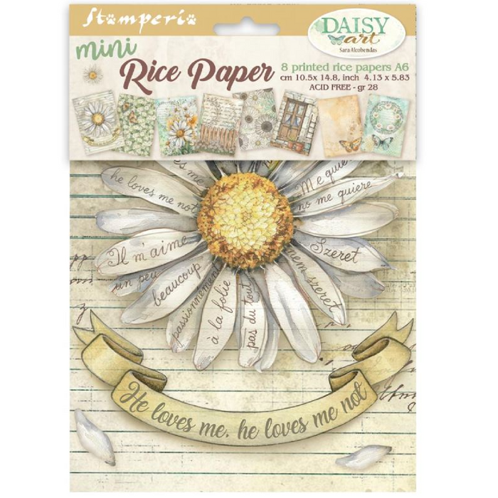 Stamperia Daisy Art A6 Mini Rice Paper Pack