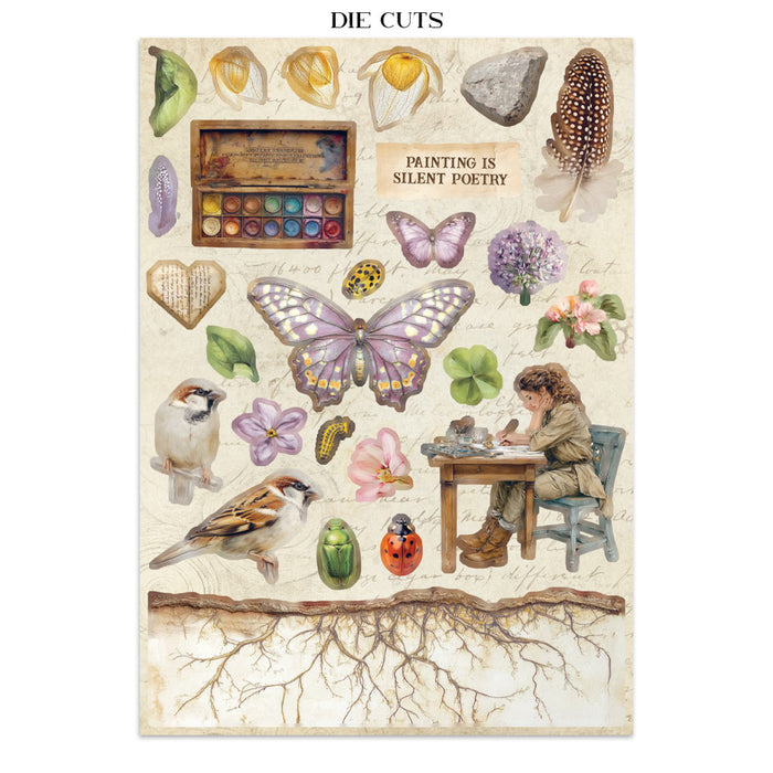 Stamperia Paper All Around Junk Journal Stickers Cut-outs Backgrounds