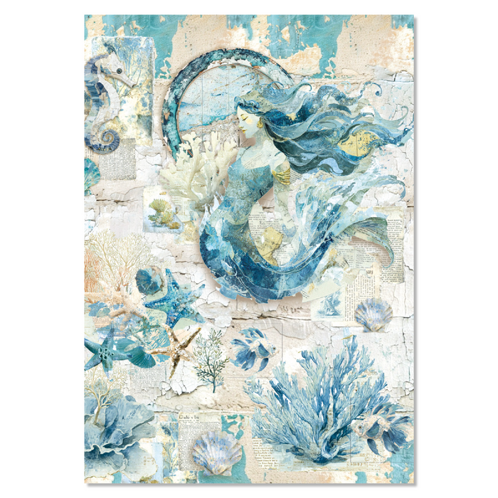 Ciao Bella Paper Edge of the Ocean A4 Mixed Rice Paper Set 4pc