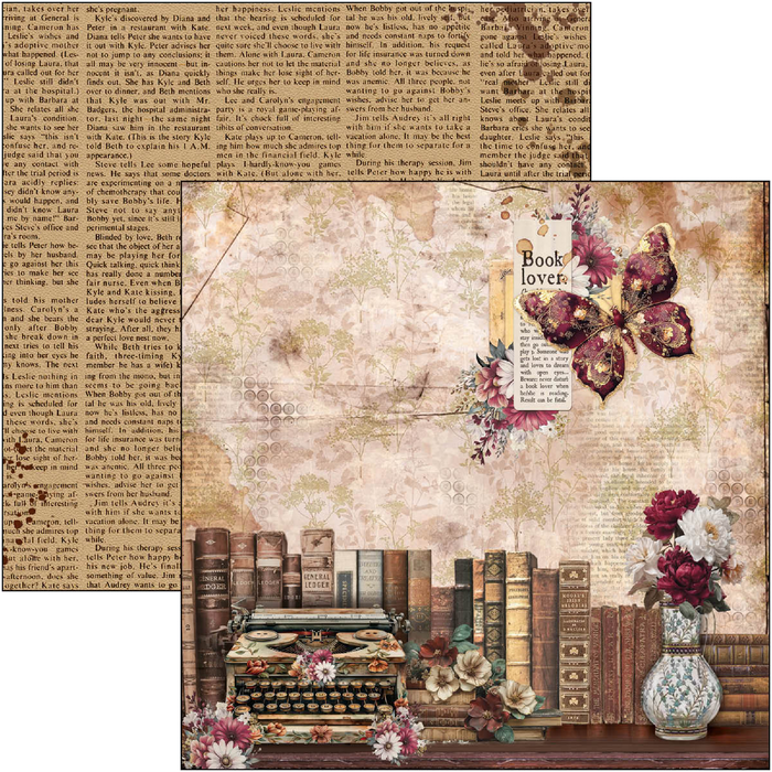Ciao Bella Book Lovers 8" x 8" Scrapbooking Paper Set