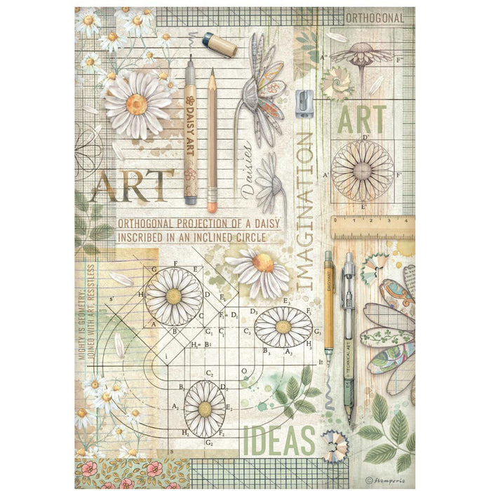 Stamperia Daisy Art A4 Rice Paper Pack