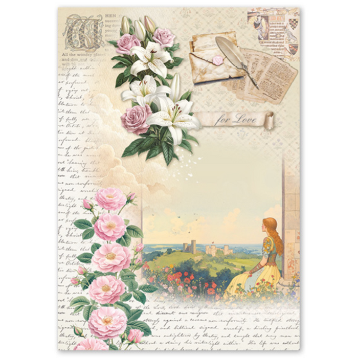 Ciao Bella Paper Courtly Love A4 Mixed Rice Paper 4pc