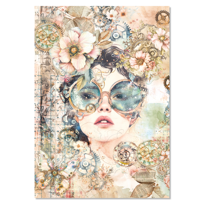 Ciao Bella Paper Lost in Time A4 Mixed Rice Paper 4pc