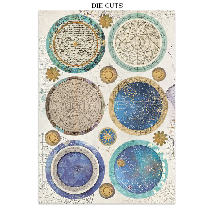 Stamperia Paper Cosmos Infinity Junk Journal Stickers Cut-outs Backgrounds