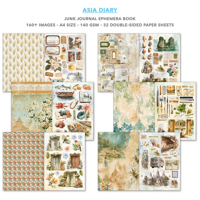 Ciao Bella Paper Asia Diary A4 Junk Journal & Ephemera Book