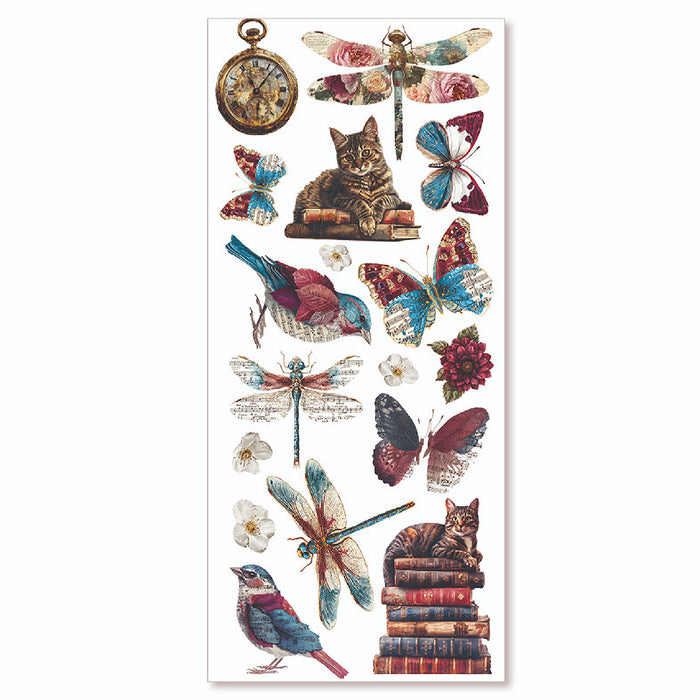Ciao Bella Paper Bohemian Burgundy Art Transparent Stickers 5pc