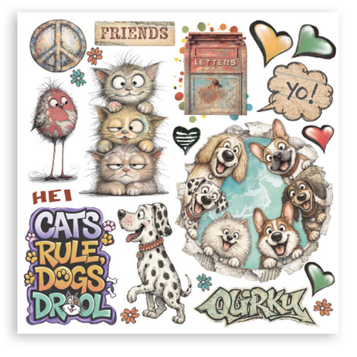 Stamperia Furry Friends 2 Rub On Transfers - Assorted Pack