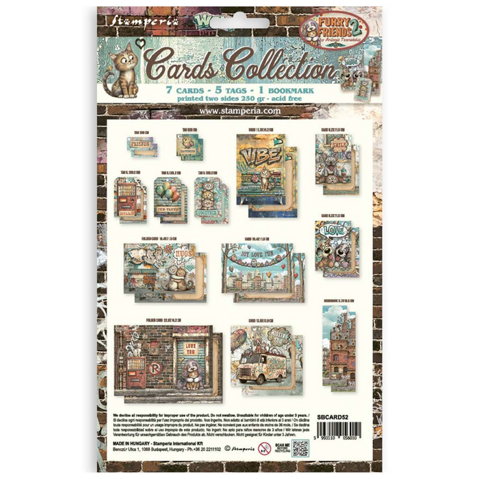 Stamperia Paper Furry Friends 2 Cards & Tags Collection
