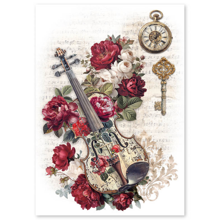 Ciao Bella Paper Bohemian Burgundy A4 Mixed Rice Paper 4pc