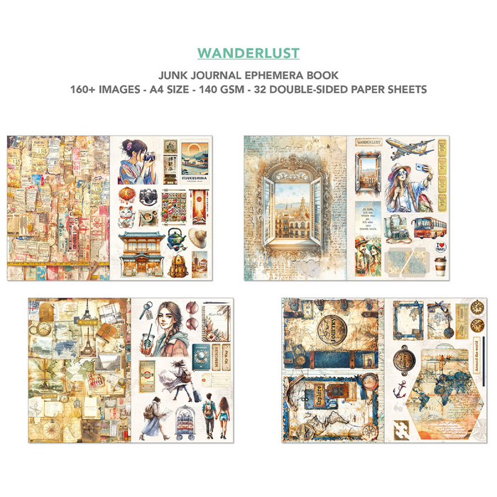 Ciao Bella Wanderlust A4 Junk Journal & Ephemera Book