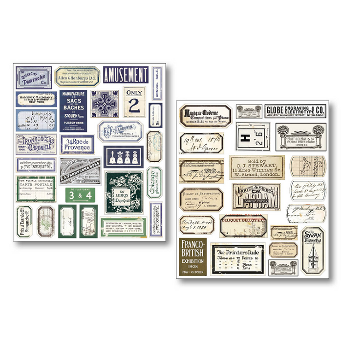 Ciao Bella Vintage Scripts Sticker Set 10pc