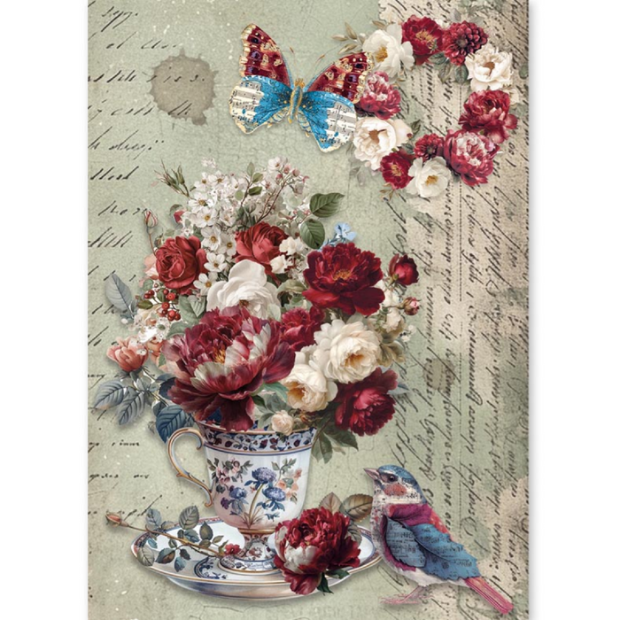 Ciao Bella Paper Bohemian Burgundy A5 Mixed Rice Paper 8pc