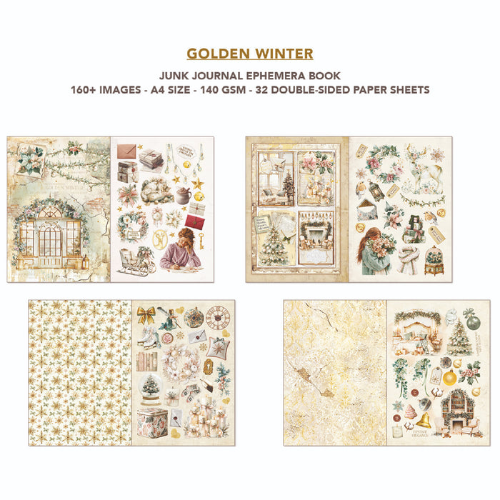 Ciao Bella Paper Golder Winter A4 Junk Journal & Ephemera Book