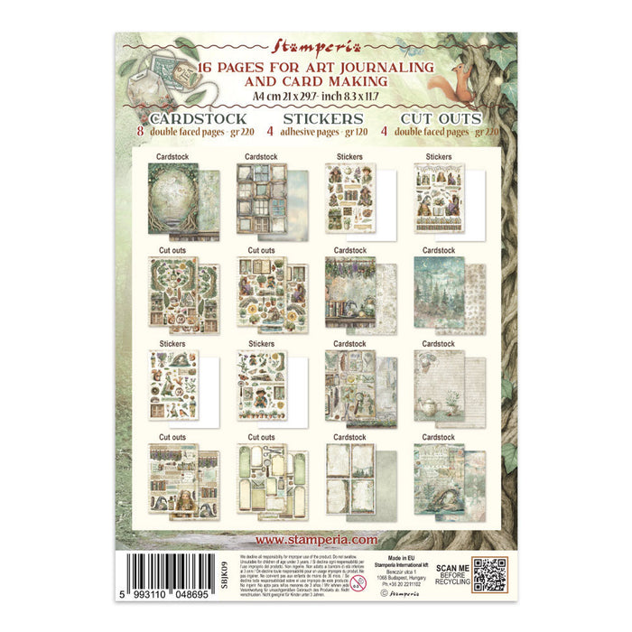 Stamperia Herbarium Silvae Junk Journal Stickers Cut-outs Backgrounds