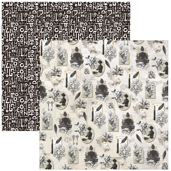 Ciao Bella Typographic 12" x 12" Patterns Scrapbooking Paper Set