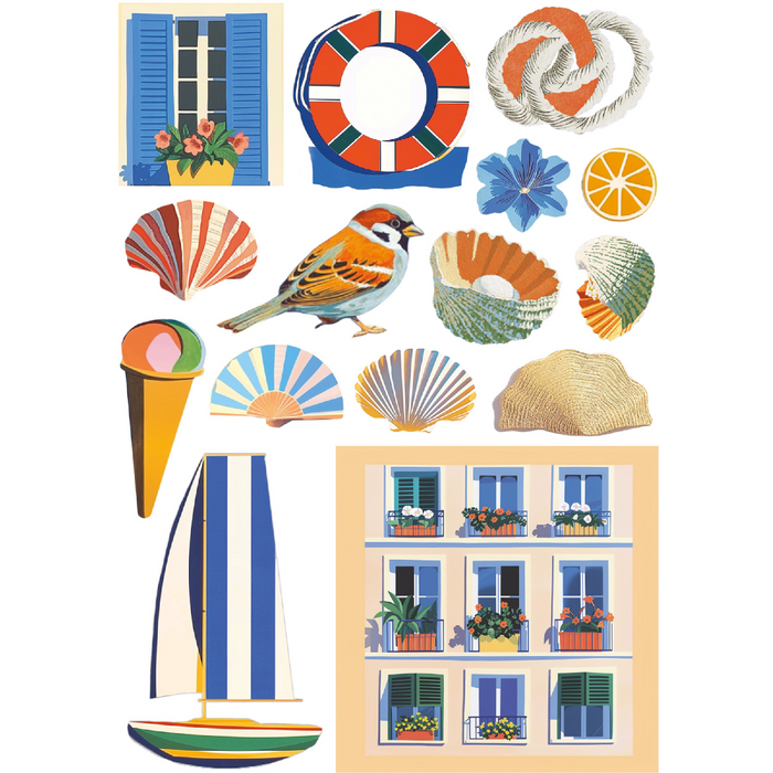 Ciao Bella Riviera Dream A5 Mixed Rice Paper 8pc