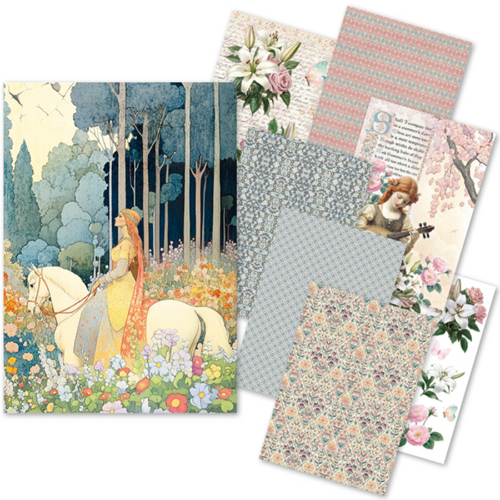 Ciao Bella Paper Courtly Love A5 Mixed Rice Paper 8pc