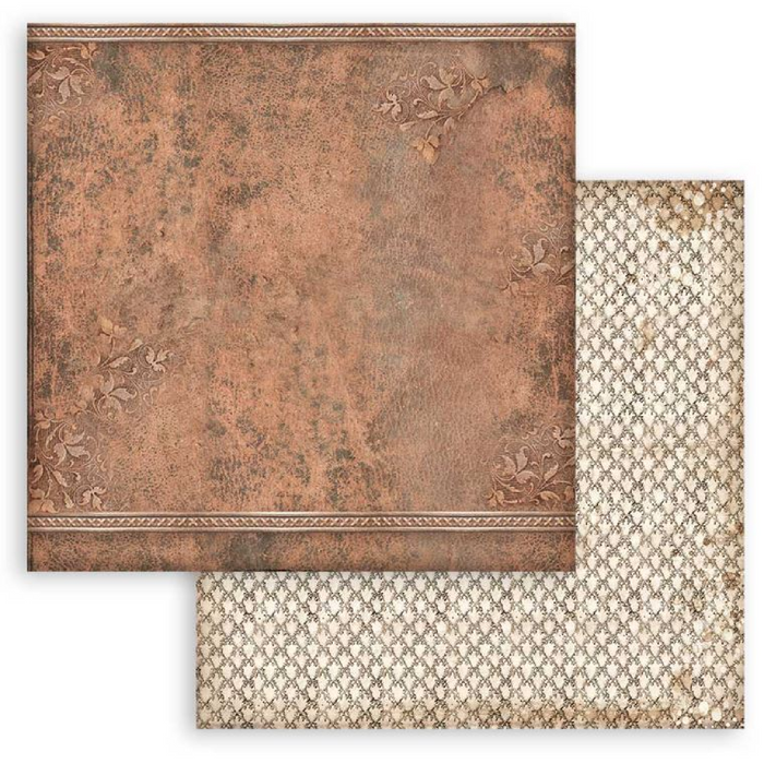 Stamperia Vintage Library 8" x 8" Backgrounds Selection Paper Pad