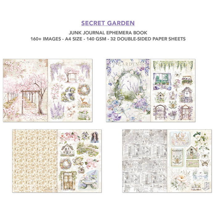 Ciao Bella Secret Garden A4 Junk Journal & Ephemera Book