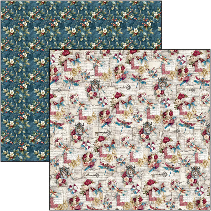 Ciao Bella Paper Bohemian Burgundy 8" x 8" Scrapbooking Paper Set