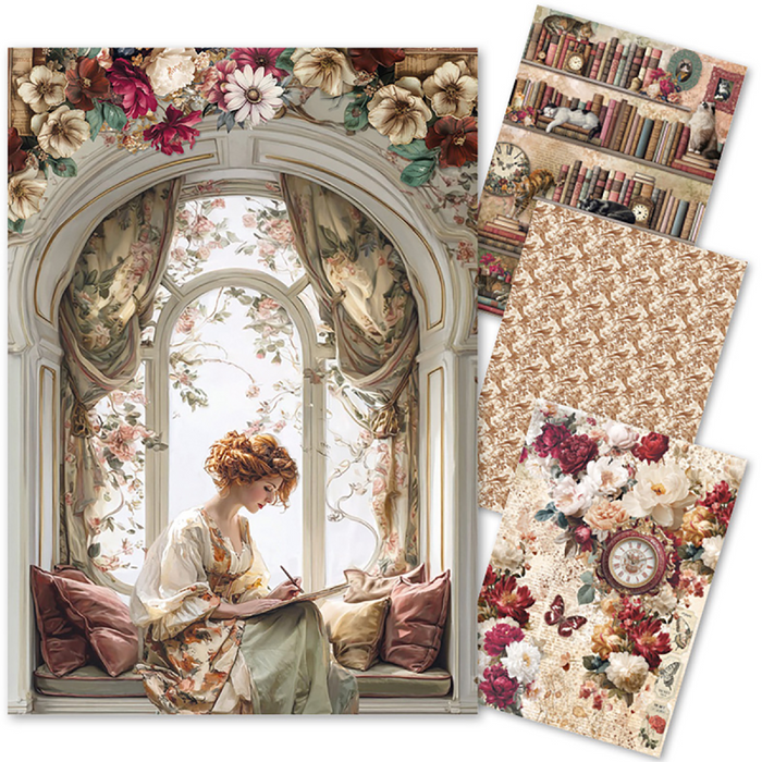 Ciao Bella Book Lovers A4 Mixed Rice Paper 4pc