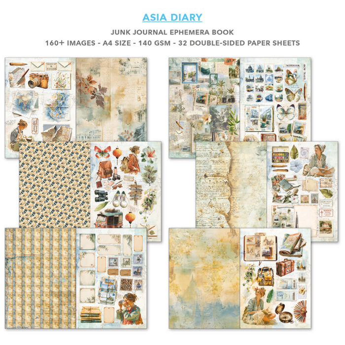 Ciao Bella Paper Asia Diary A4 Junk Journal & Ephemera Book