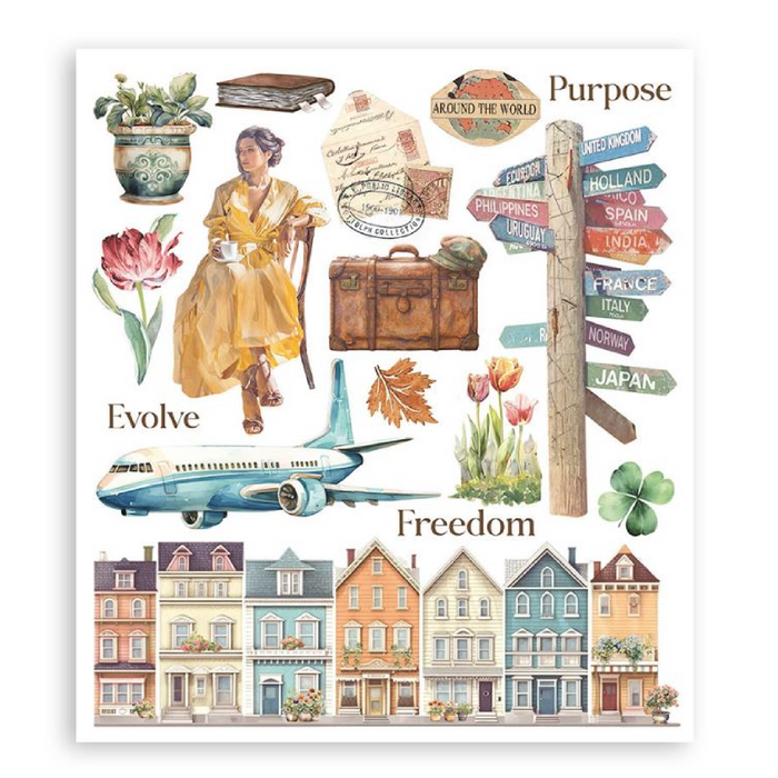 Stamperia Art Of Travelling Rub On Transfers - Assorted Pack