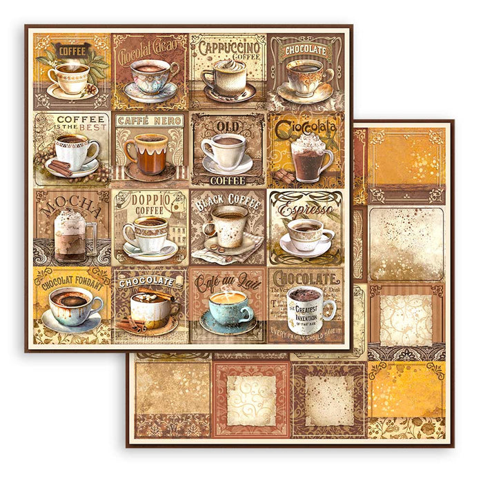 Stamperia Coffee & Chocolate 12" x 12" Scrapbooking Paper Pad
