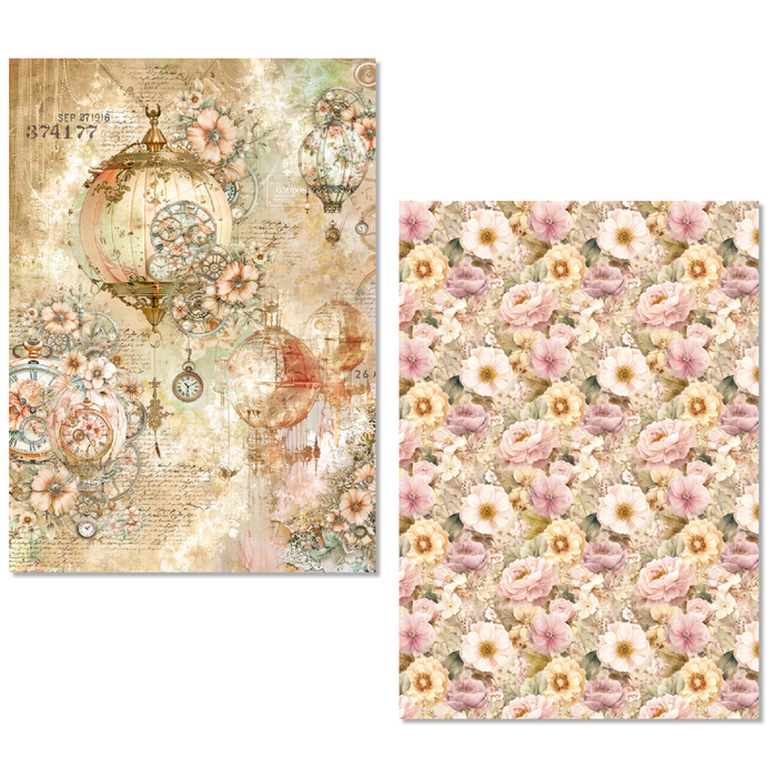 Ciao Bella Paper Lost in Time A5 Mixed Rice Paper 8pc