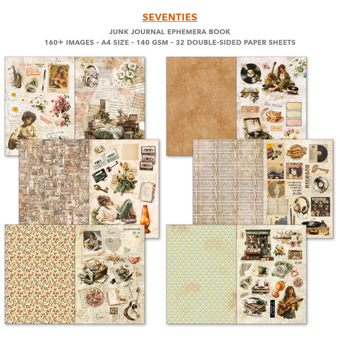 Ciao Bella Paper Seventies A4 Junk Journal & Ephemera Book