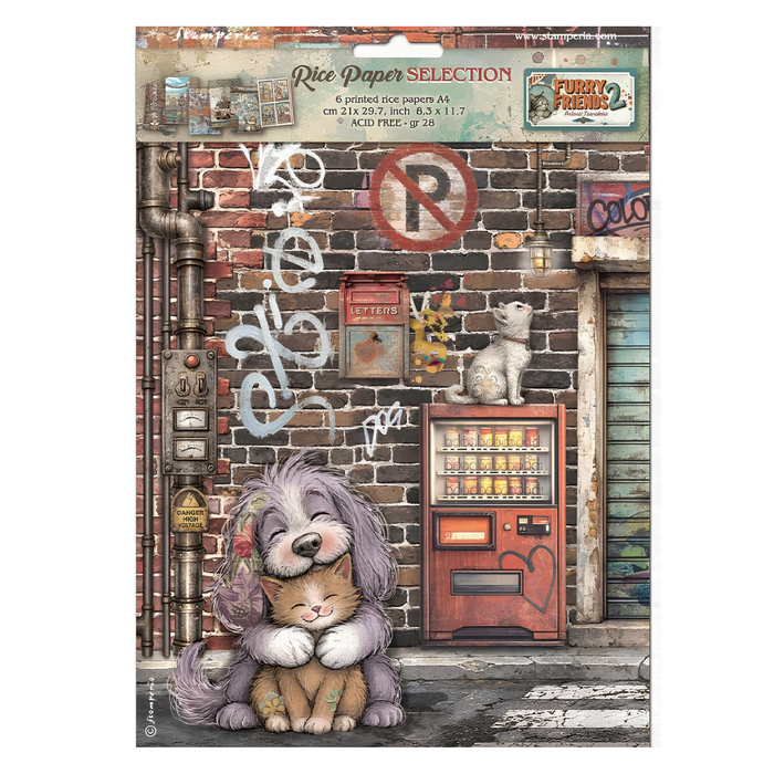 Stamperia Paper Furry Friends 2 A4 Rice Paper Pack