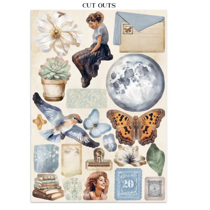 Stamperia Secret Diary Junk Journal Stickers Cut-outs Backgrounds