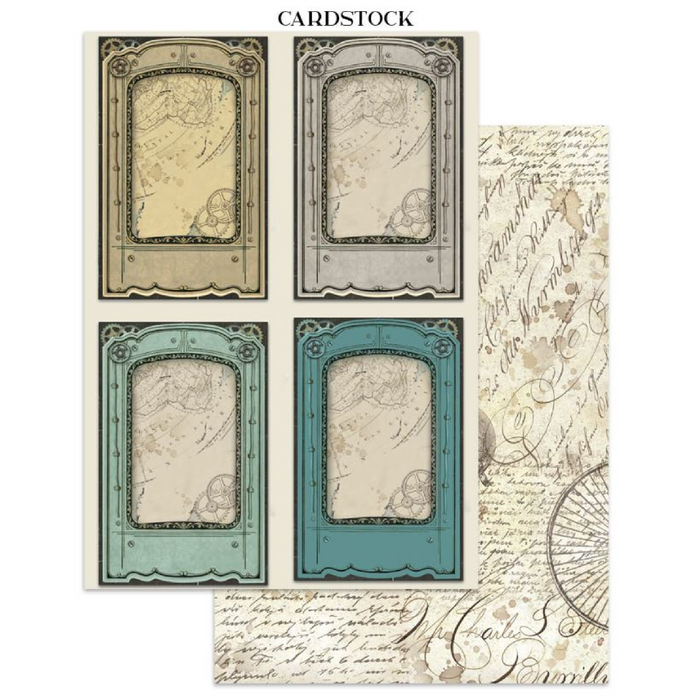 Stamperia Voyages Fantastiques Junk Journal Stickers Cut-outs Backgrounds