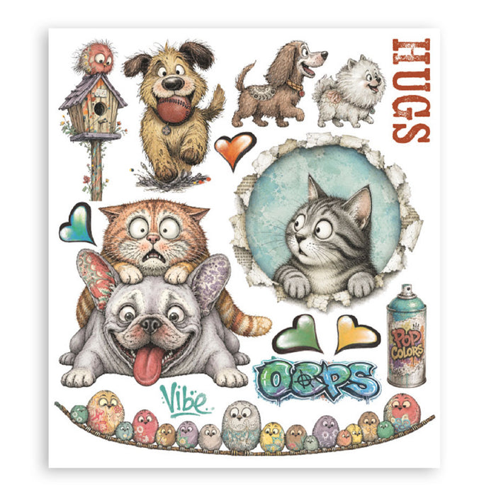 Stamperia Paper Furry Friends 2 Rub On Transfers - Assorted Pack