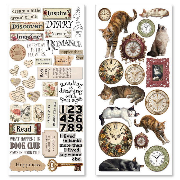 Ciao Bella Book Lovers Art Transparent Stickers 5pc