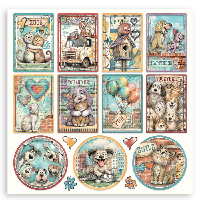 Stamperia Furry Friends 2 12" x 12" Single Faced Maxi Paper Pad