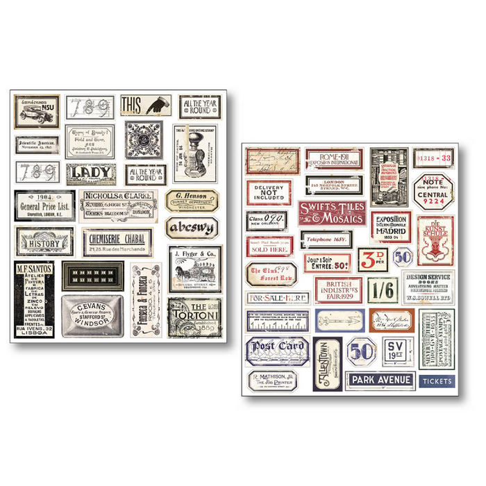 Ciao Bella Vintage Scripts Sticker Set 10pc
