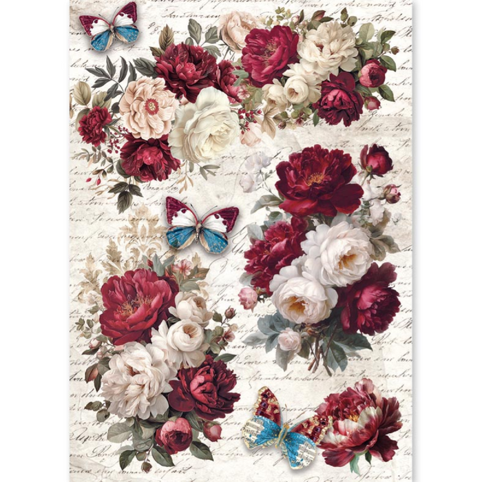 Ciao Bella Paper Bohemian Burgundy A5 Mixed Rice Paper 8pc