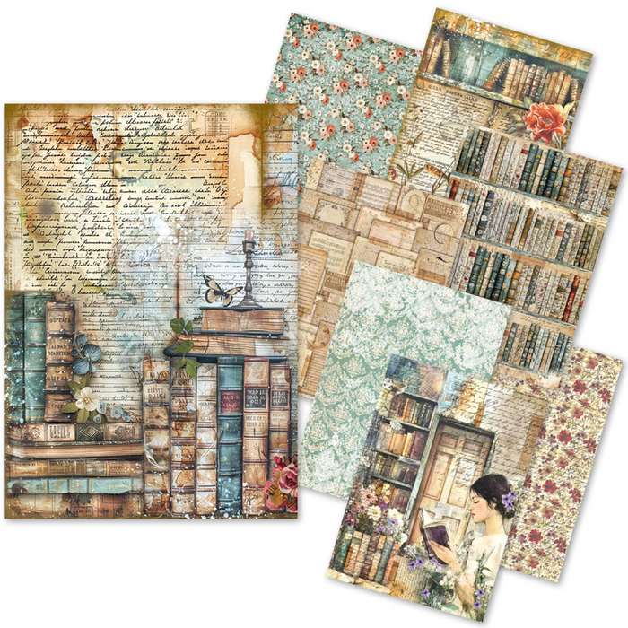Ciao Bella Book Lovers A5 Mixed Rice Paper 8pc