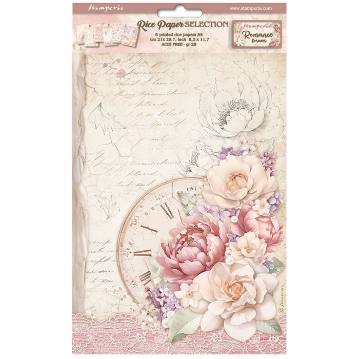 Stamperia Romance Forever A4 Rice Paper Pack